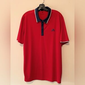 Adidas Men's Polo Shirt in Red and Navy